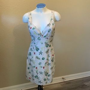 LELIS succulent print canvas dress